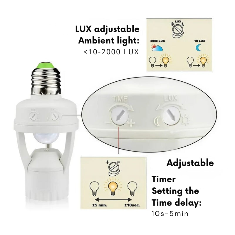 Adaptador de iluminación inteligente con detector de movimiento 