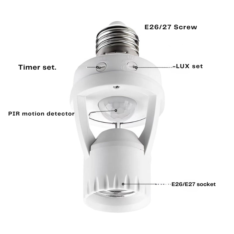 Adaptador de iluminación inteligente con detector de movimiento 