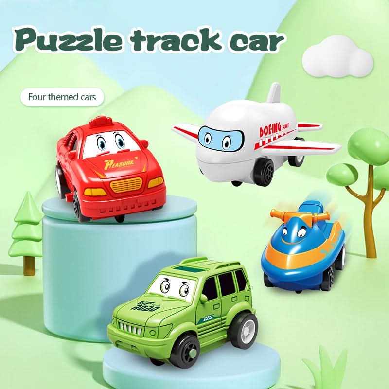 Vzdelávací obvodový puzzle s elektrickými vozidlami 