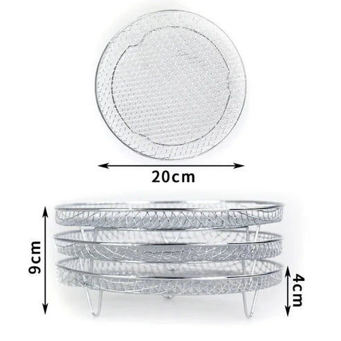 Stackable baskets for even air cooking (x3) 