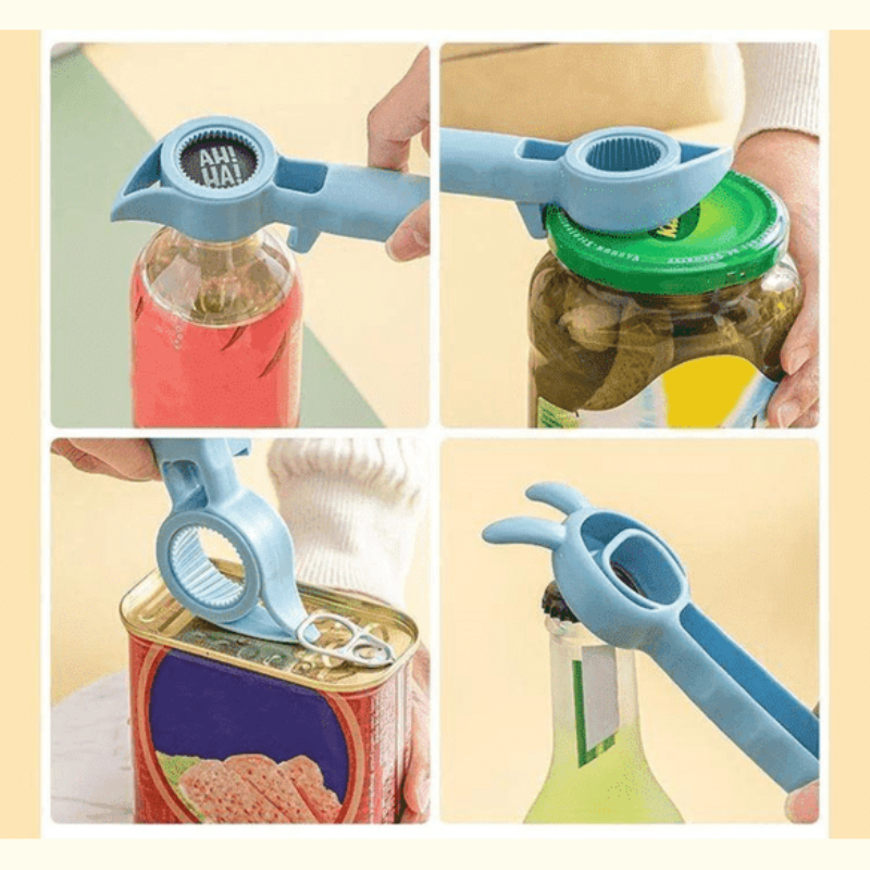 4-in-1 multifunctionele fles- en potopener 
