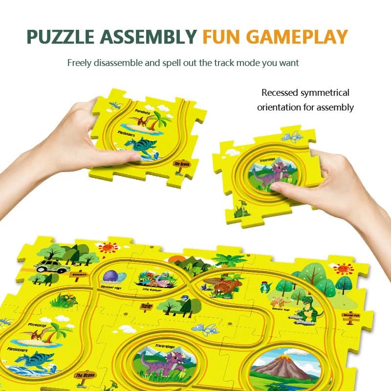 Circuit-puzzle educativo con veicoli elettrici 
