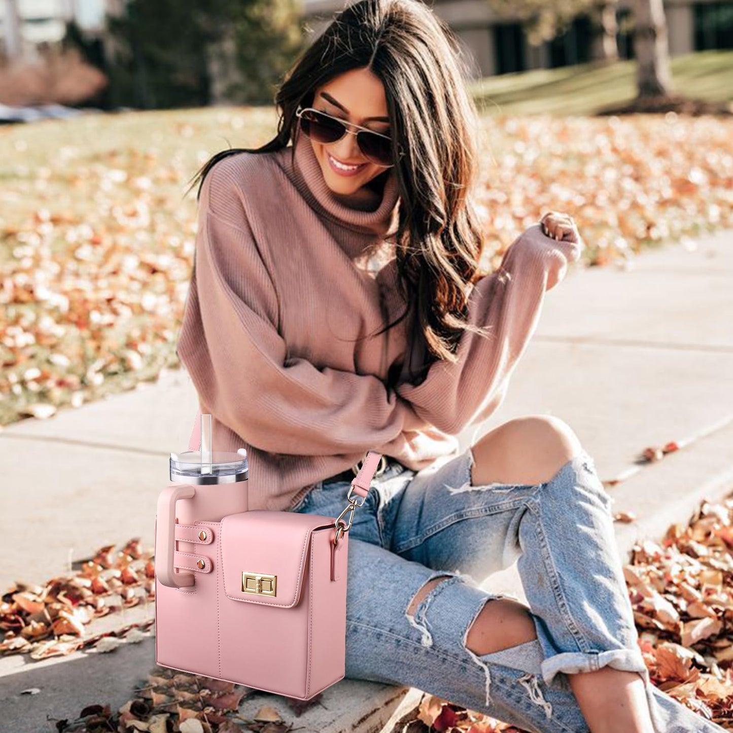 Borsa elegante con portabevande integrato per donne attive 