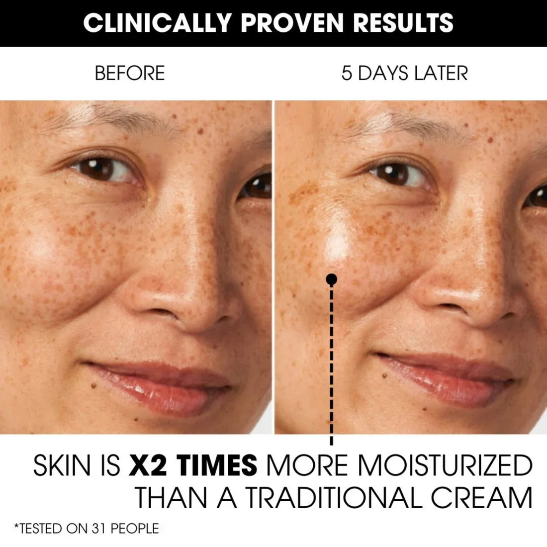Visible glow and hydrated skin thanks to C capsules 