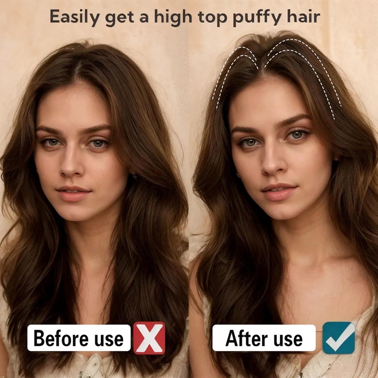 Acconciatura gonfiata istantaneamente con dolcezza e senza sforzo 