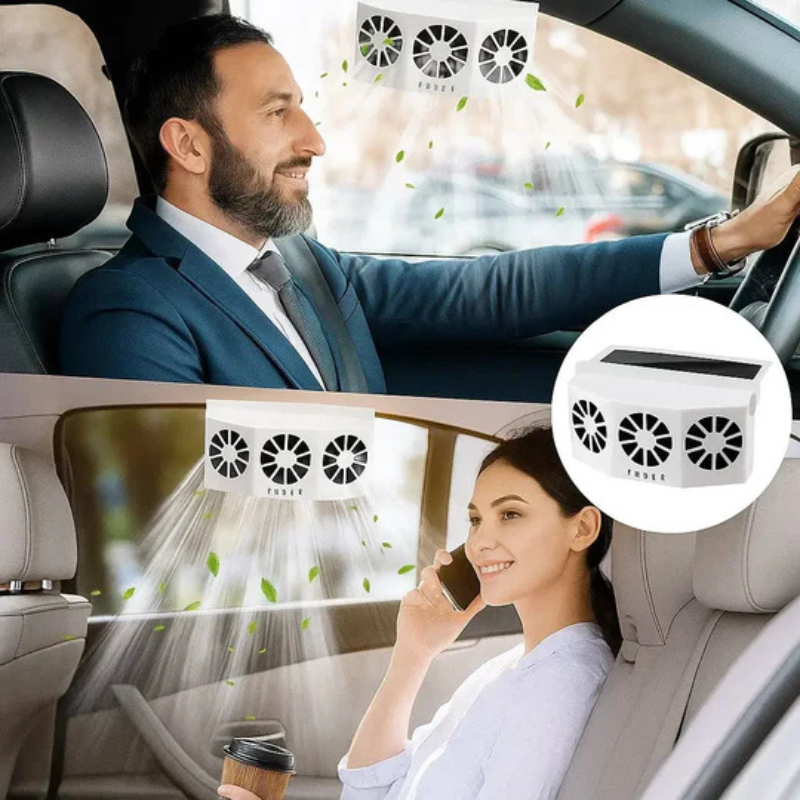 Solcelleventilator til bilen med USB-opladning