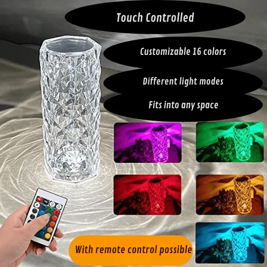 Dekoratívna LED lampa v kryštálovom štýle 