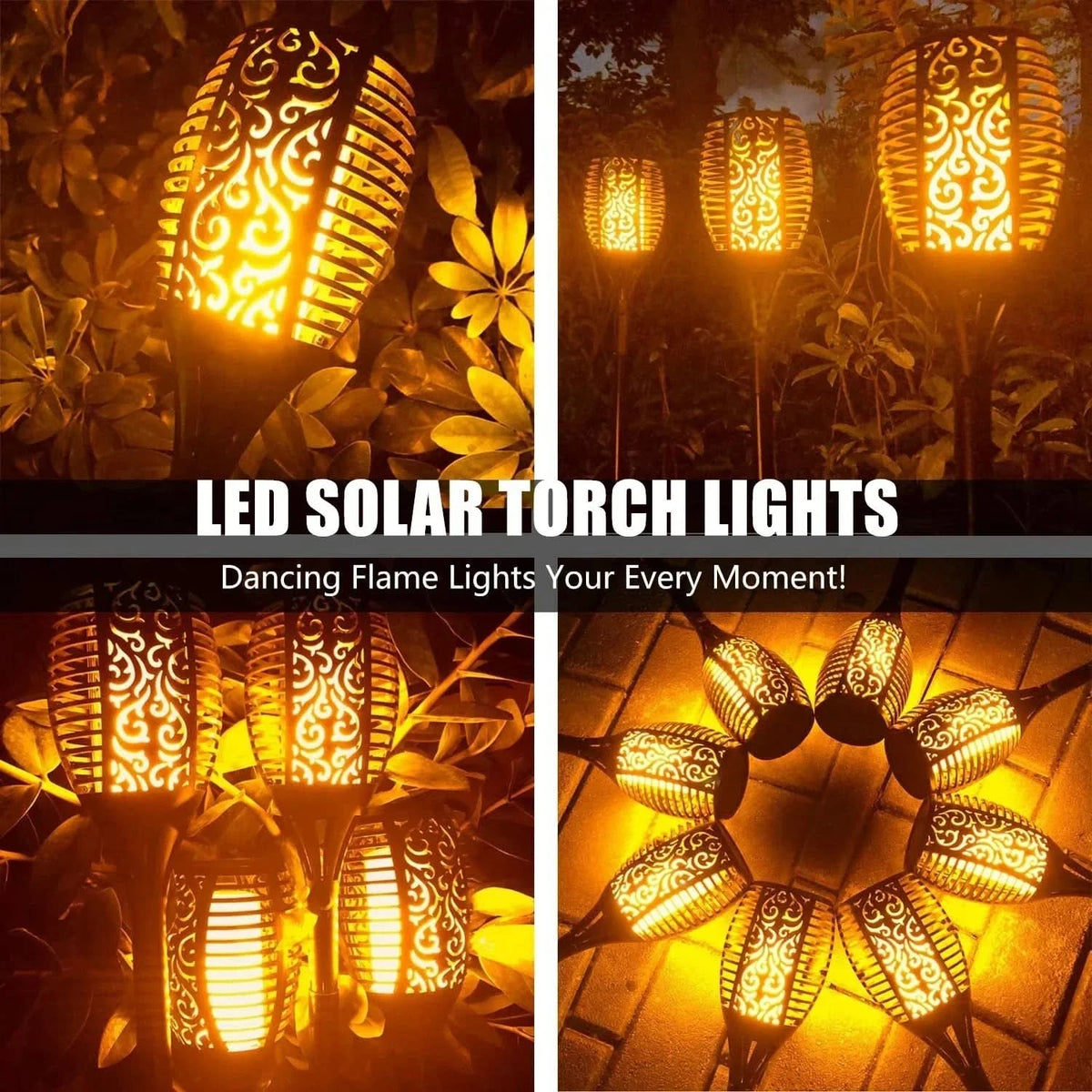 LED solcellelampe – Realistisk flamme uden ild 