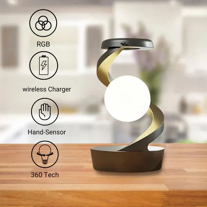 Dizajnová LED lampa s integrovanou bezdrôtovou nabíjačkou 