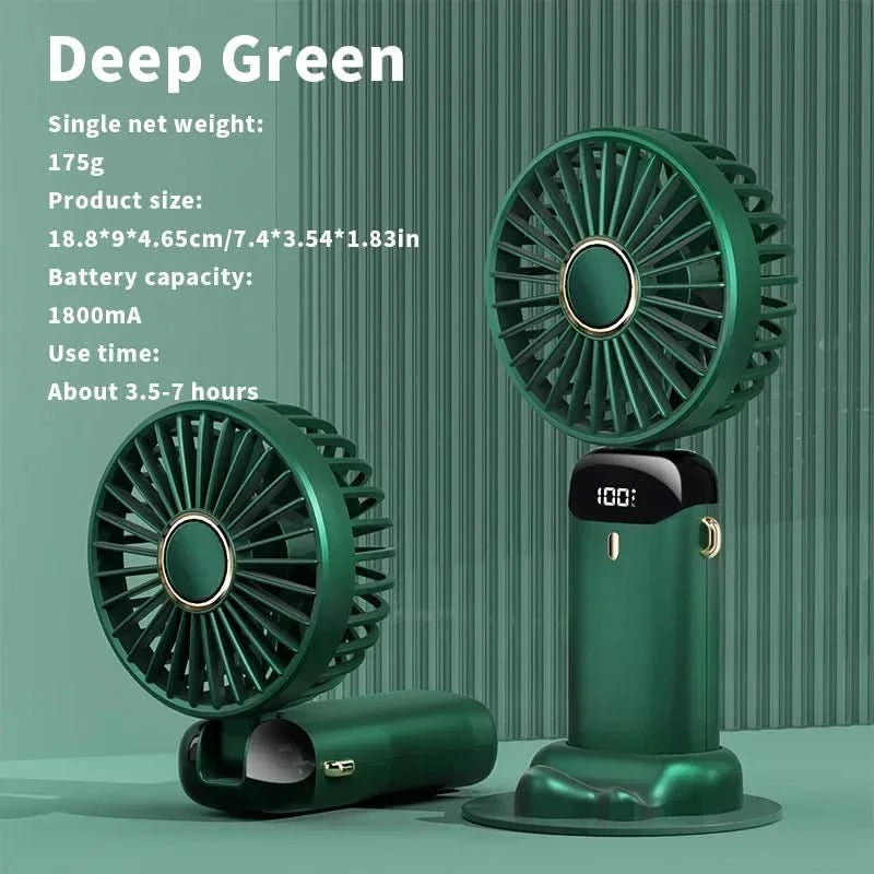 Mini silný ventilátor s inteligentným LED displejom 