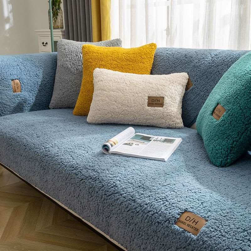 Ultra Blød Sofa Betræk i Lammeskinds Cashmere – Plys Effekt & Skridsikker 